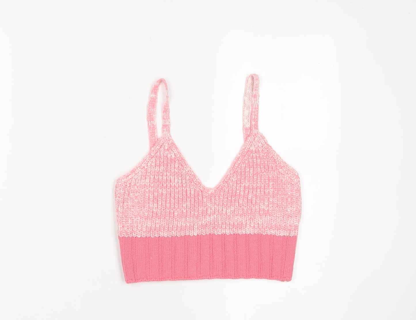 ASOS Womens Pink Geometric Acrylic Cropped Tank Size 10 V-Neck