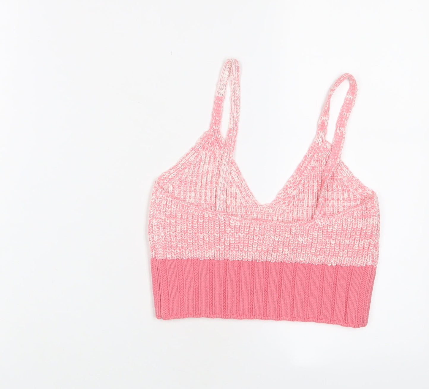 ASOS Womens Pink Geometric Acrylic Cropped Tank Size 10 V-Neck