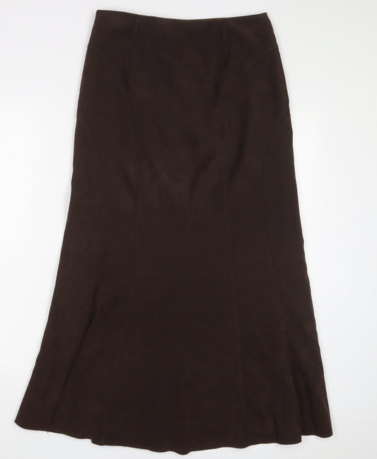 Wallis Womens Brown Polyester A-Line Skirt Size 10 Zip