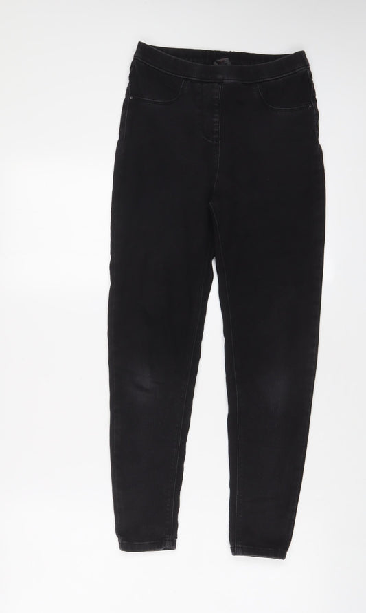 George Girls Black Cotton Jegging Jeans Size 11-12 Years L25 in Regular Pullover