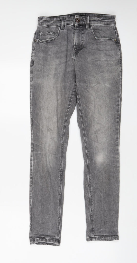 NEXT Mens Grey Cotton Skinny Jeans Size 26 in L31 in Regular Zip