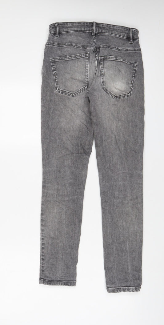 NEXT Mens Grey Cotton Skinny Jeans Size 26 in L31 in Regular Zip