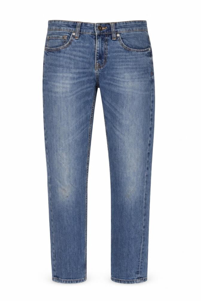 Worn by you Mens Blue Cotton Straight Jeans Size 29 in L32 in Slim Zip