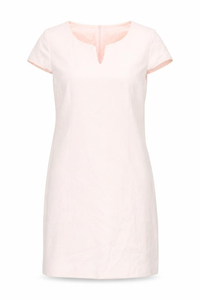 Front view of Oui women’s pink polyamide shift, size UK 14, v-neck zip