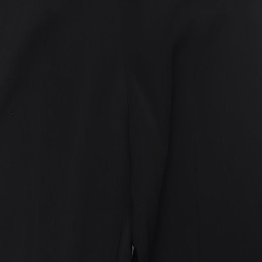 AMARANTO Womens Black Polyester Trousers Size 16 L29 in Regular Zip