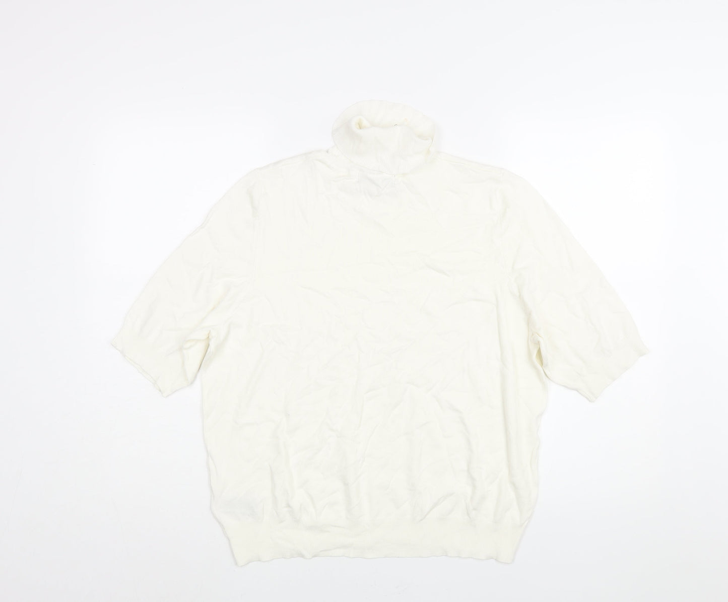 Marks and Spencer Womens Ivory Roll Neck Viscose Pullover Jumper Size 18