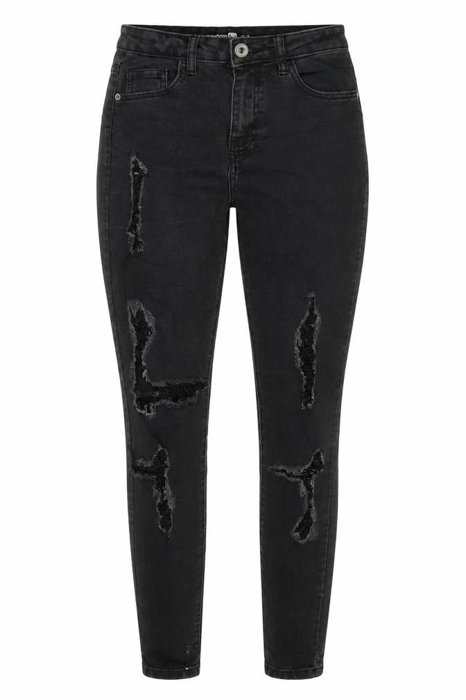 Boohoo Womens Black Cotton Skinny Jeans Size 8 L28 in Regular Zip