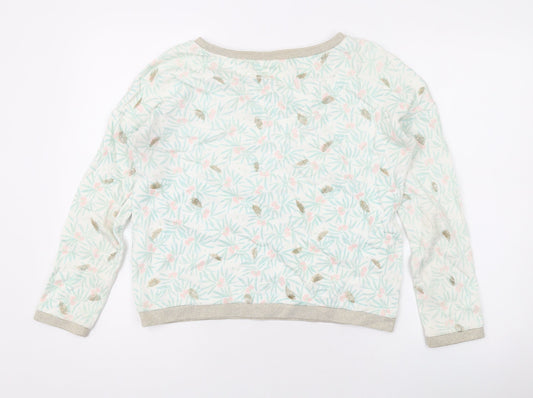 Des Petits Hauts Womens Ivory Geometric Cotton Pullover Sweatshirt Size 10 Pullover