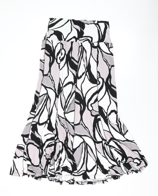 Oscar B Womens Grey Geometric Viscose Swing Skirt Size 12