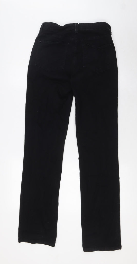 NYJD Womens Black Cotton Straight Jeans Size 6 L33 in Regular Zip