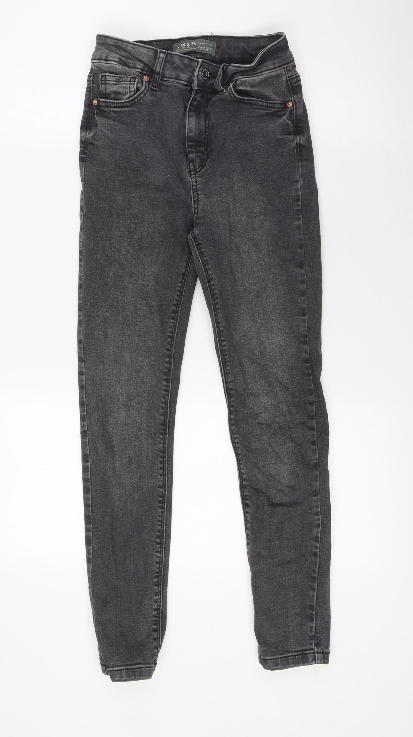 Denim Co Womens Black Cotton Skinny Jeans Size 6 L22 in Regular Zip