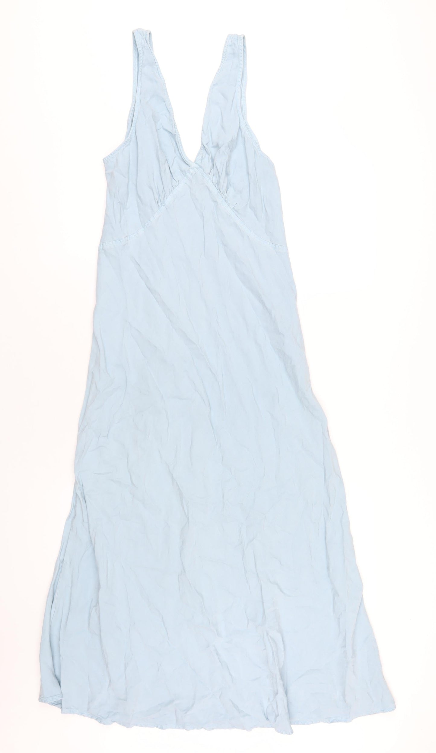 ASOS Womens Blue Lyocell A-Line Size 14 V-Neck Zip