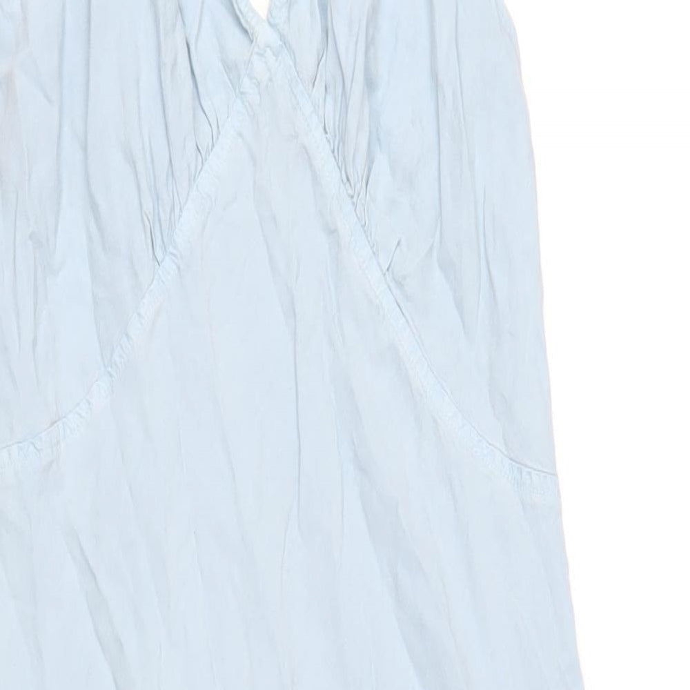 ASOS Womens Blue Lyocell A-Line Size 14 V-Neck Zip