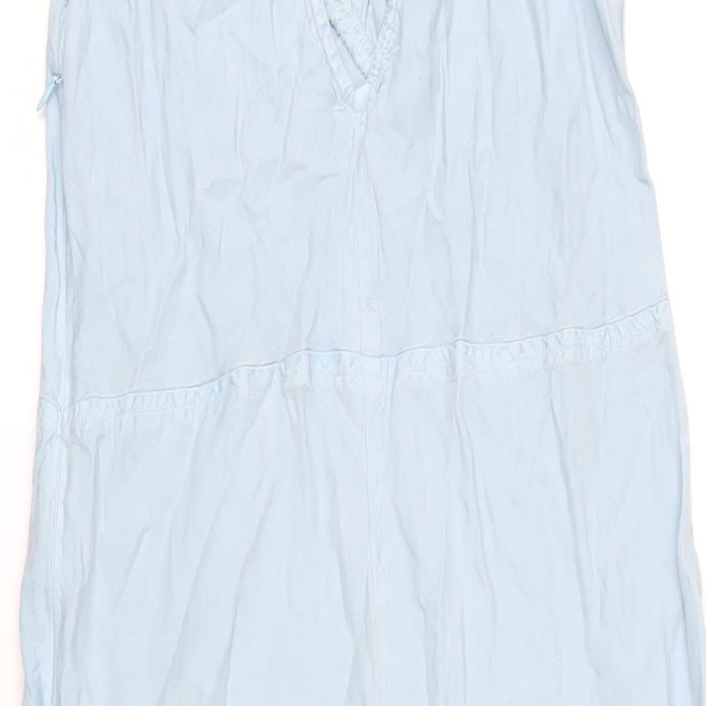 ASOS Womens Blue Lyocell A-Line Size 14 V-Neck Zip