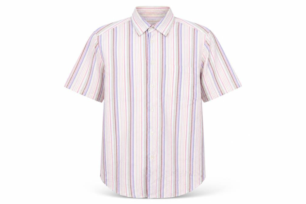 Slaters Mens Multicoloured Striped Cotton Button-Up Size L Collared Button