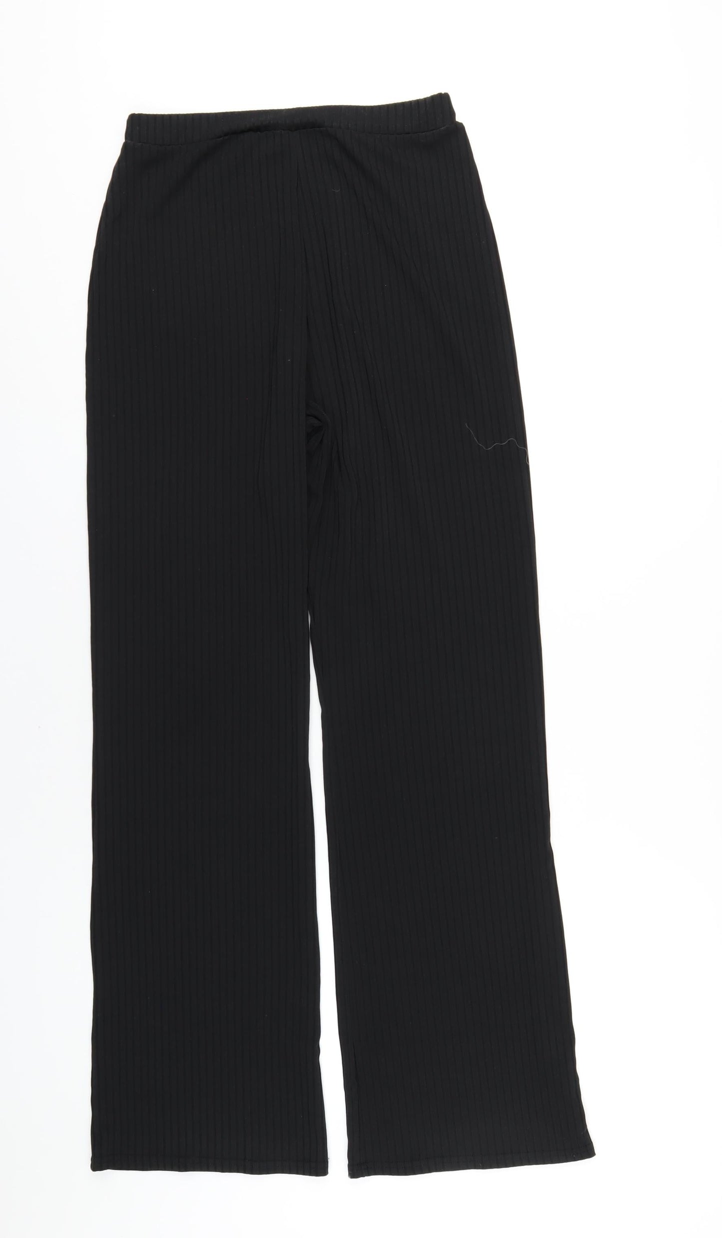 COLLUSION Womens Black Polyester Trousers Size 10 L32 in Regular