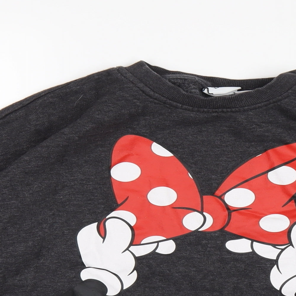 Disney Womens Grey Cotton Pullover Sweatshirt Size 6 Pullover - Minne Mouse