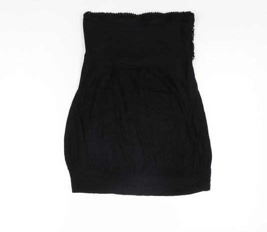 Therapy Womens Black Viscose Basic T-Shirt Size 12 Off the Shoulder - Sequins