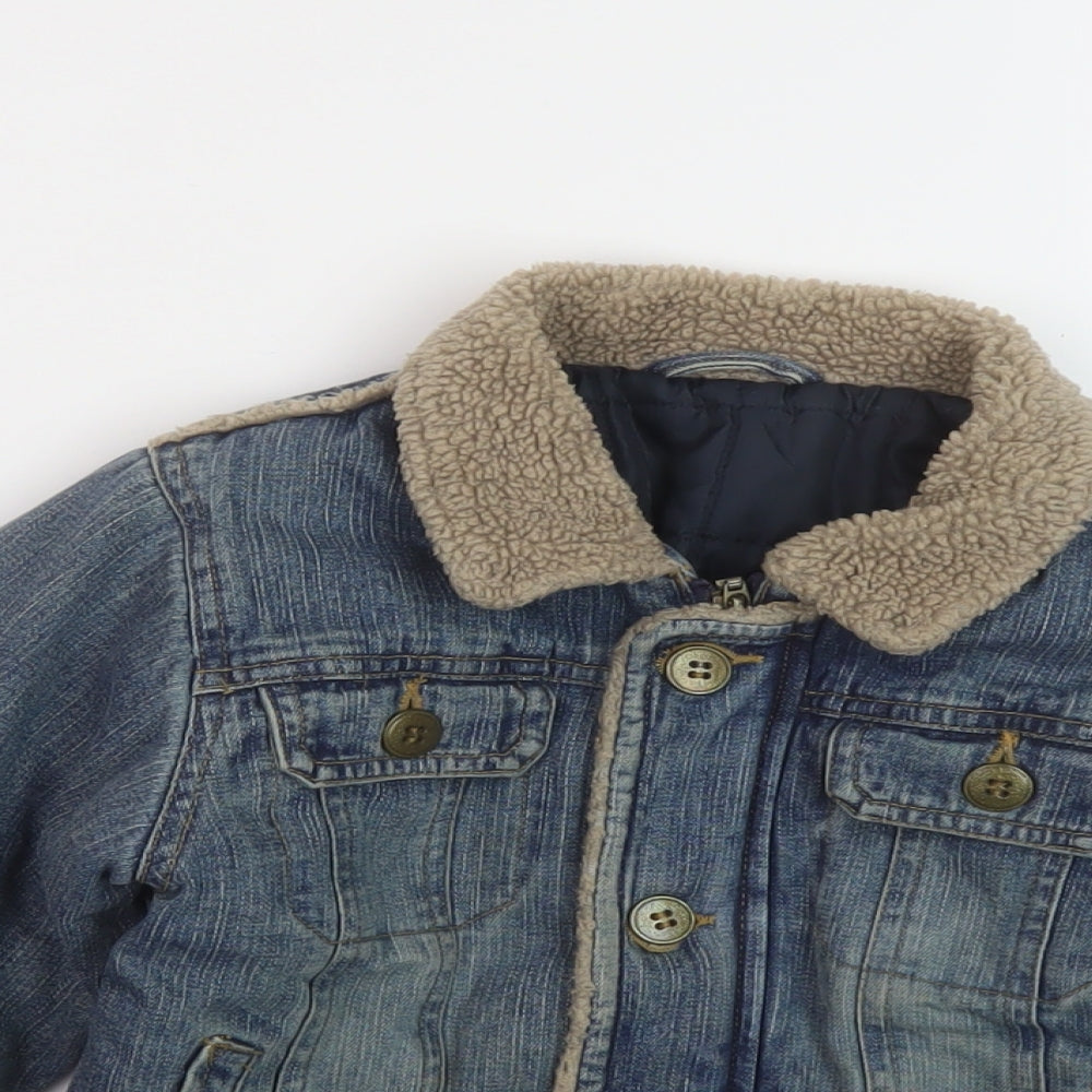 Mothercare Boys Blue Jacket Size 4-5 Years Zip