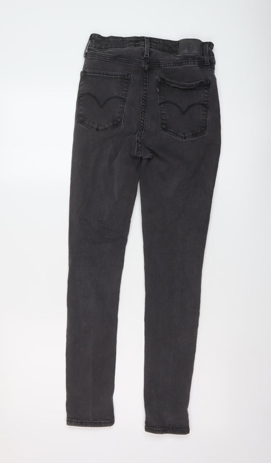 Levi's Womens Grey Cotton Skinny Jeans Size 24 in L30 in Regular Button
