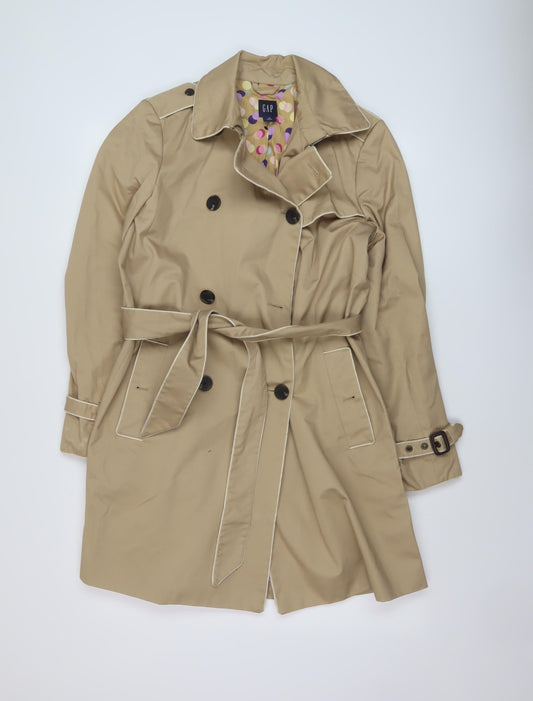 Gap Womens Beige Overcoat Coat Size M Button
