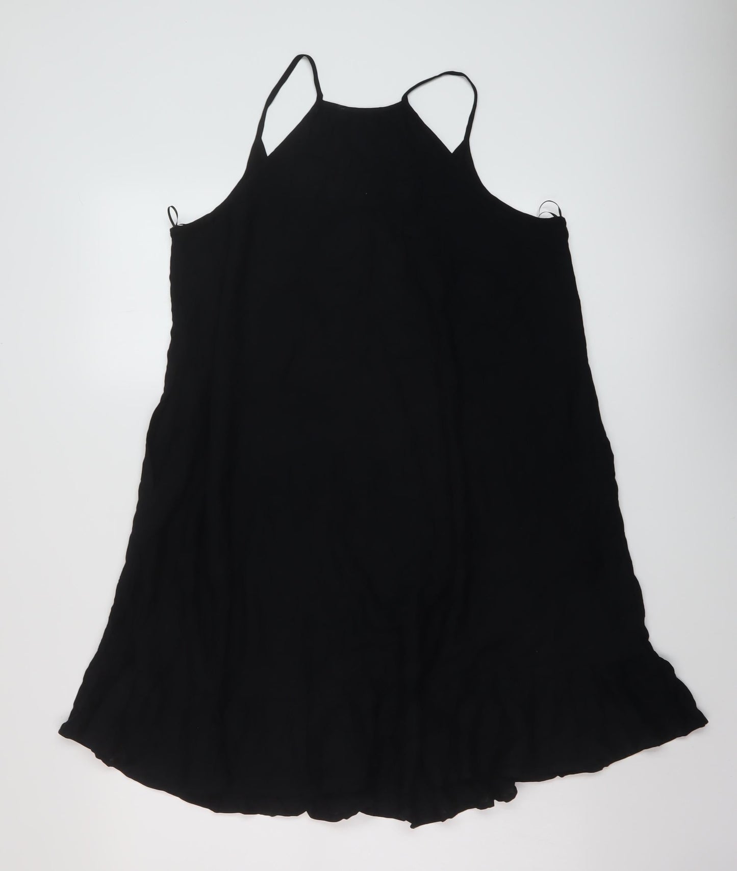Marks and Spencer Womens Black Viscose A-Line Size 8 Square Neck Pullover