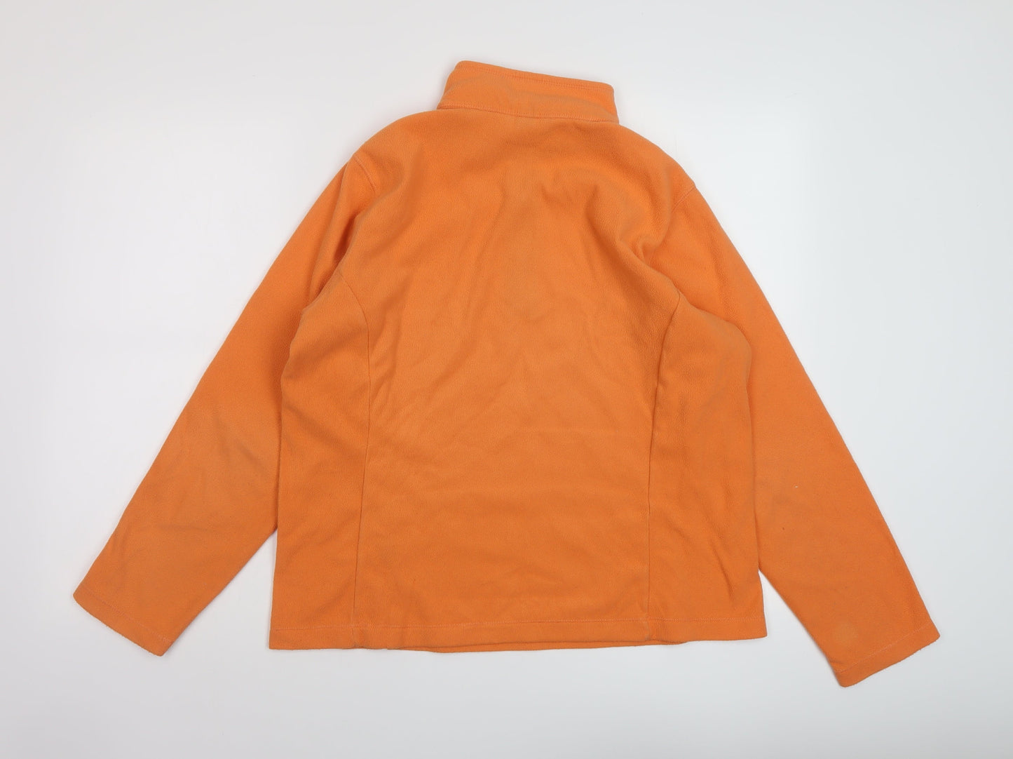 Land's End Womens Orange Polyester Pullover Sweatshirt Size 10 Zip