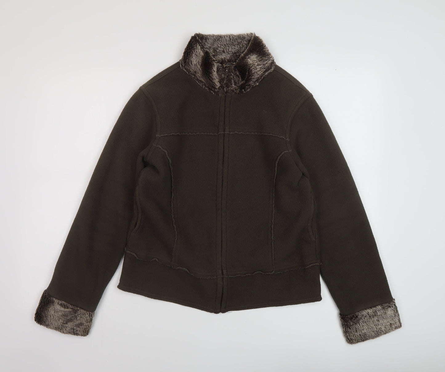 Marks and Spencer Womens Brown Jacket Size 10 Zip