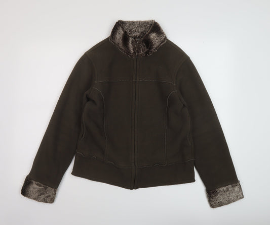 Marks and Spencer Womens Brown Jacket Size 10 Zip