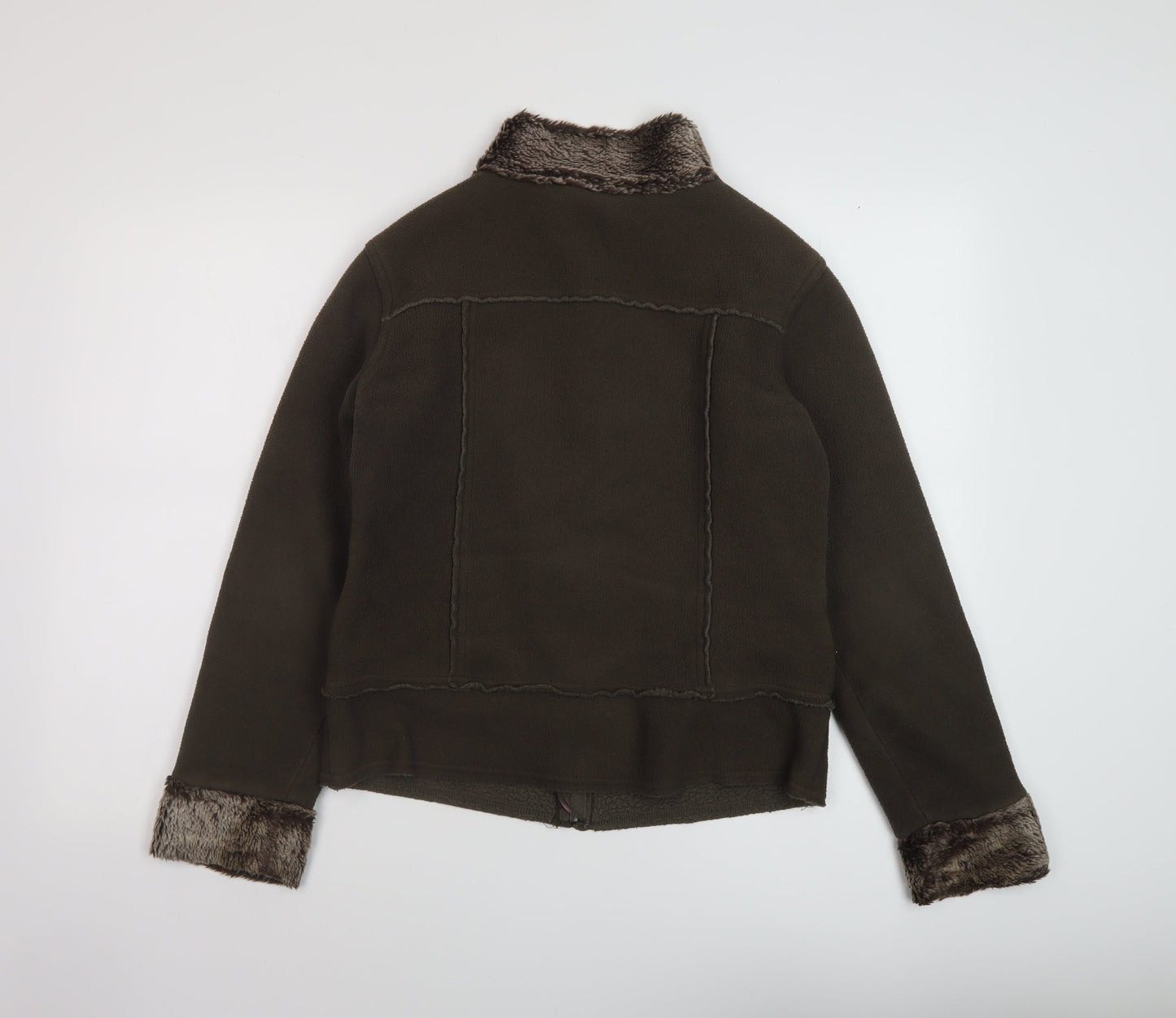 Marks and Spencer Womens Brown Jacket Size 10 Zip