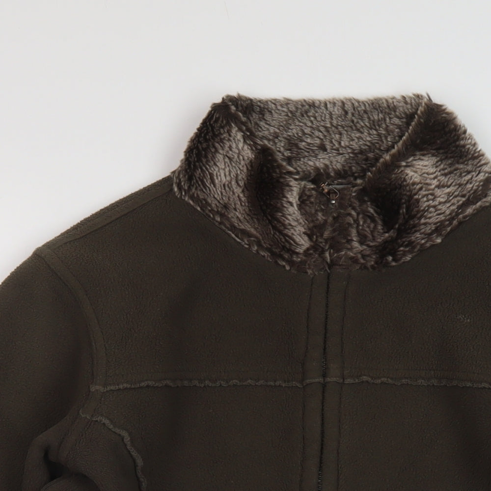 Marks and Spencer Womens Brown Jacket Size 10 Zip