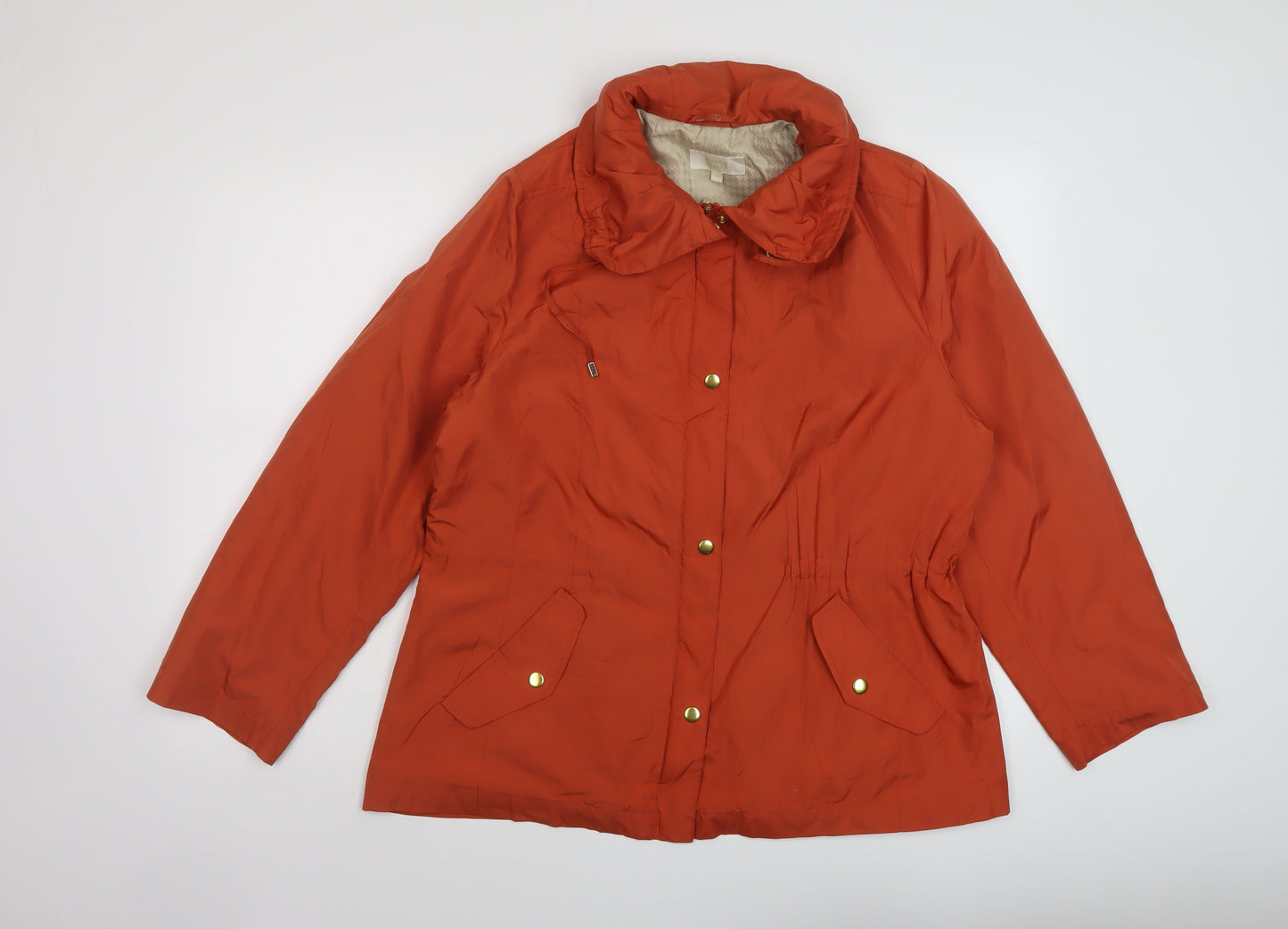 Marks and Spencer Womens Orange Jacket Size 14 Zip