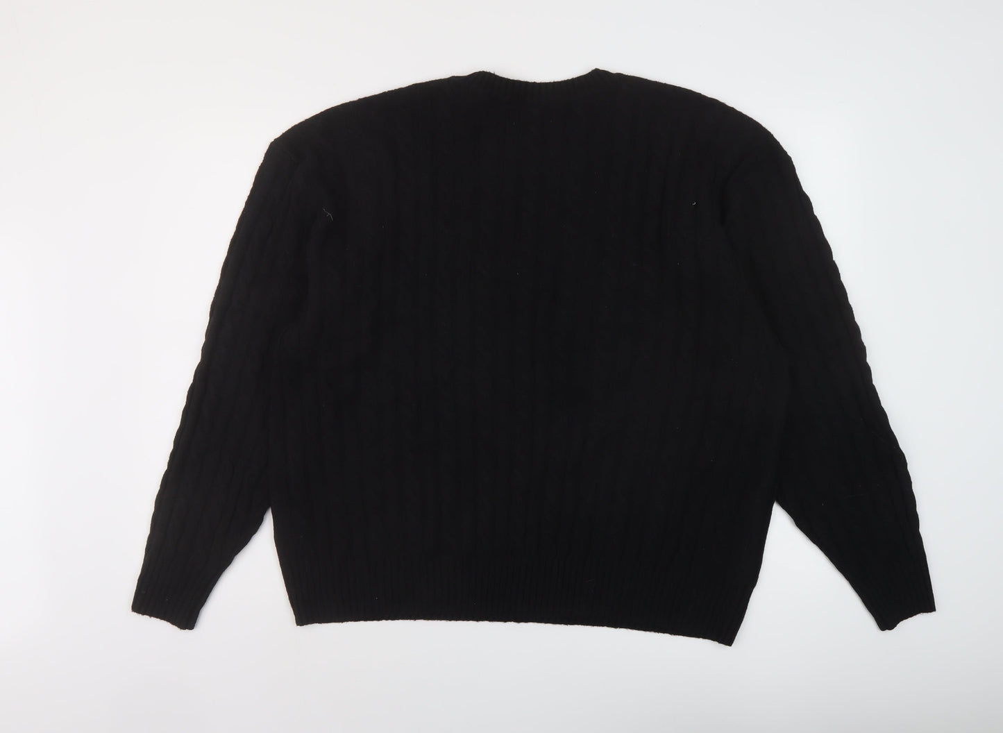 Hollister Womens Black Crew Neck Polyester Pullover Jumper Size L
