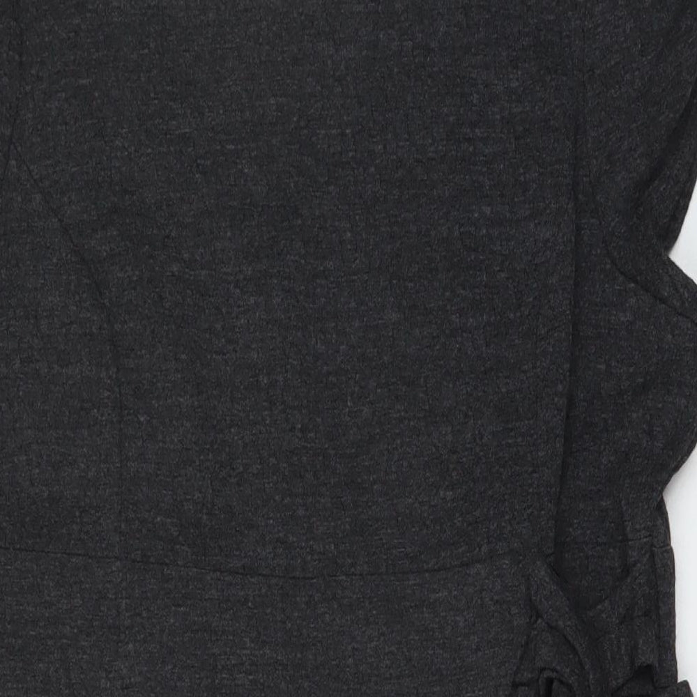 Per Una Womens Grey Acrylic A-Line Size 20 Round Neck Zip