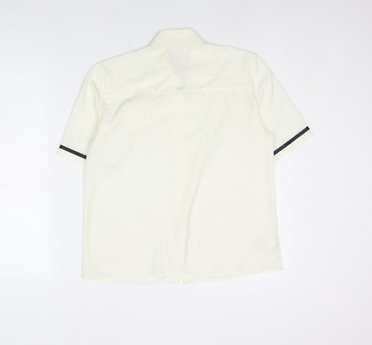 St Michael Womens Ivory Polyester Basic Blouse Size 10 Collared