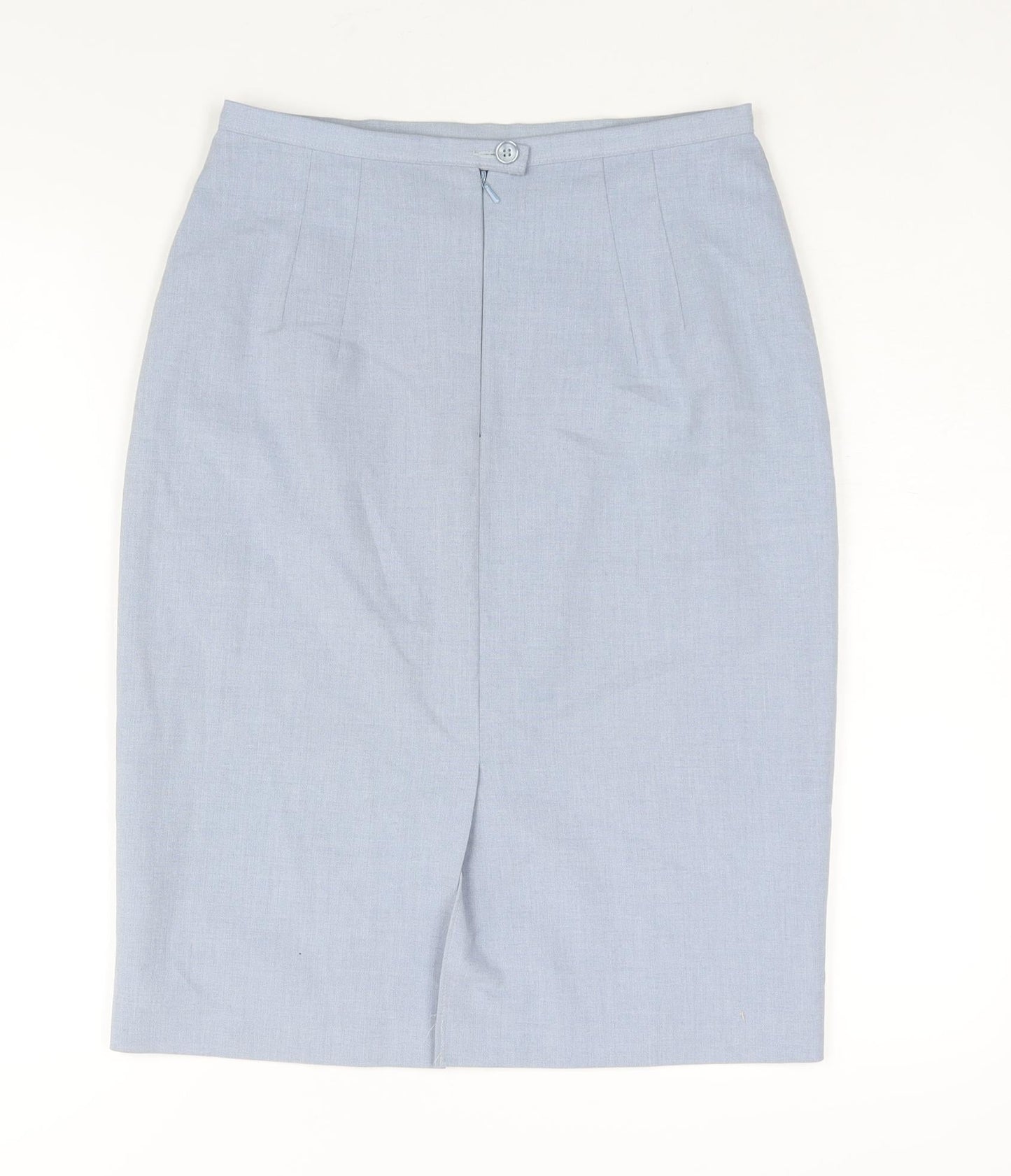 St Michael Womens Blue Polyester Straight & Pencil Skirt Size 12 Zip