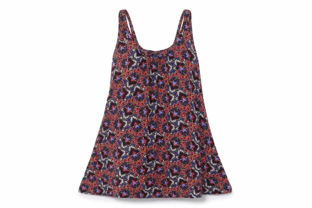 Marks and Spencer Womens Multicoloured Geometric Viscose Tunic Blouse Size 8 Scoop Neck