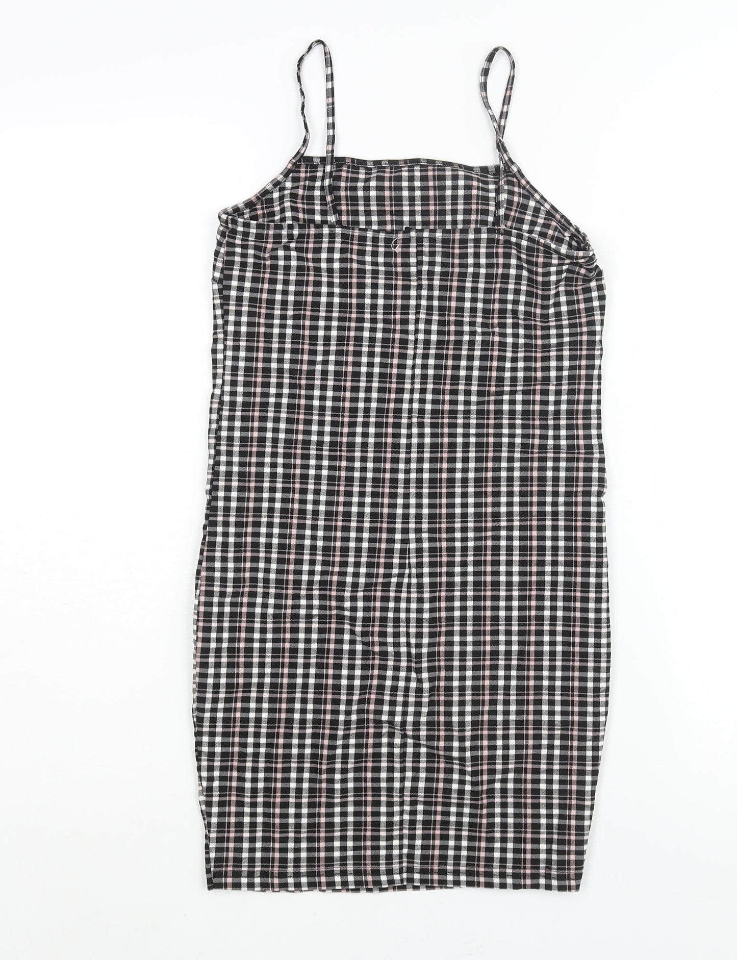 New Look Girls Black Check Polyester Shift Size 10-11 Years Square Neck Pullover