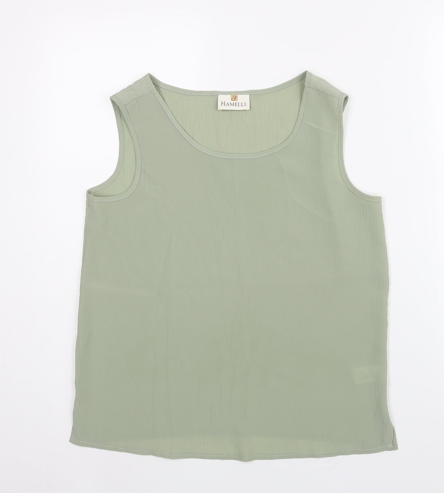 Hamells Womens Green Polyester Camisole Blouse Size 10 Scoop Neck