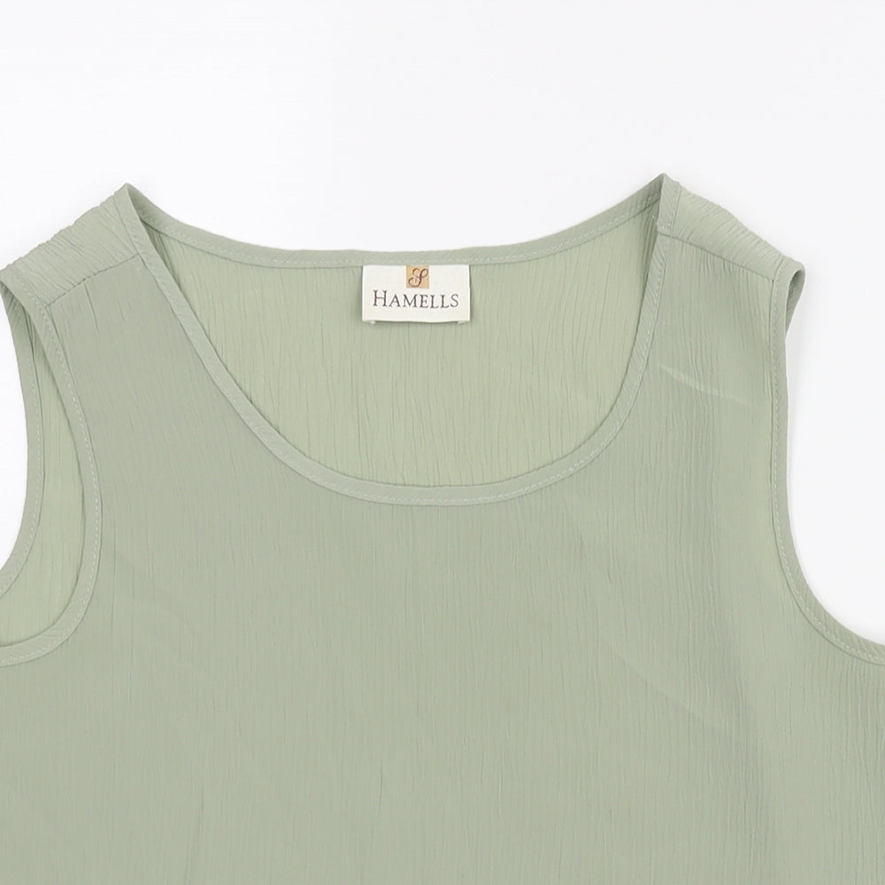 Hamells Womens Green Polyester Camisole Blouse Size 10 Scoop Neck