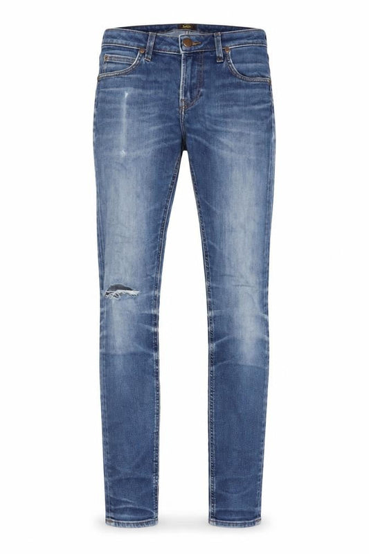 Lee Mens Blue Cotton Skinny Jeans Size 28 in L32 in Regular Zip