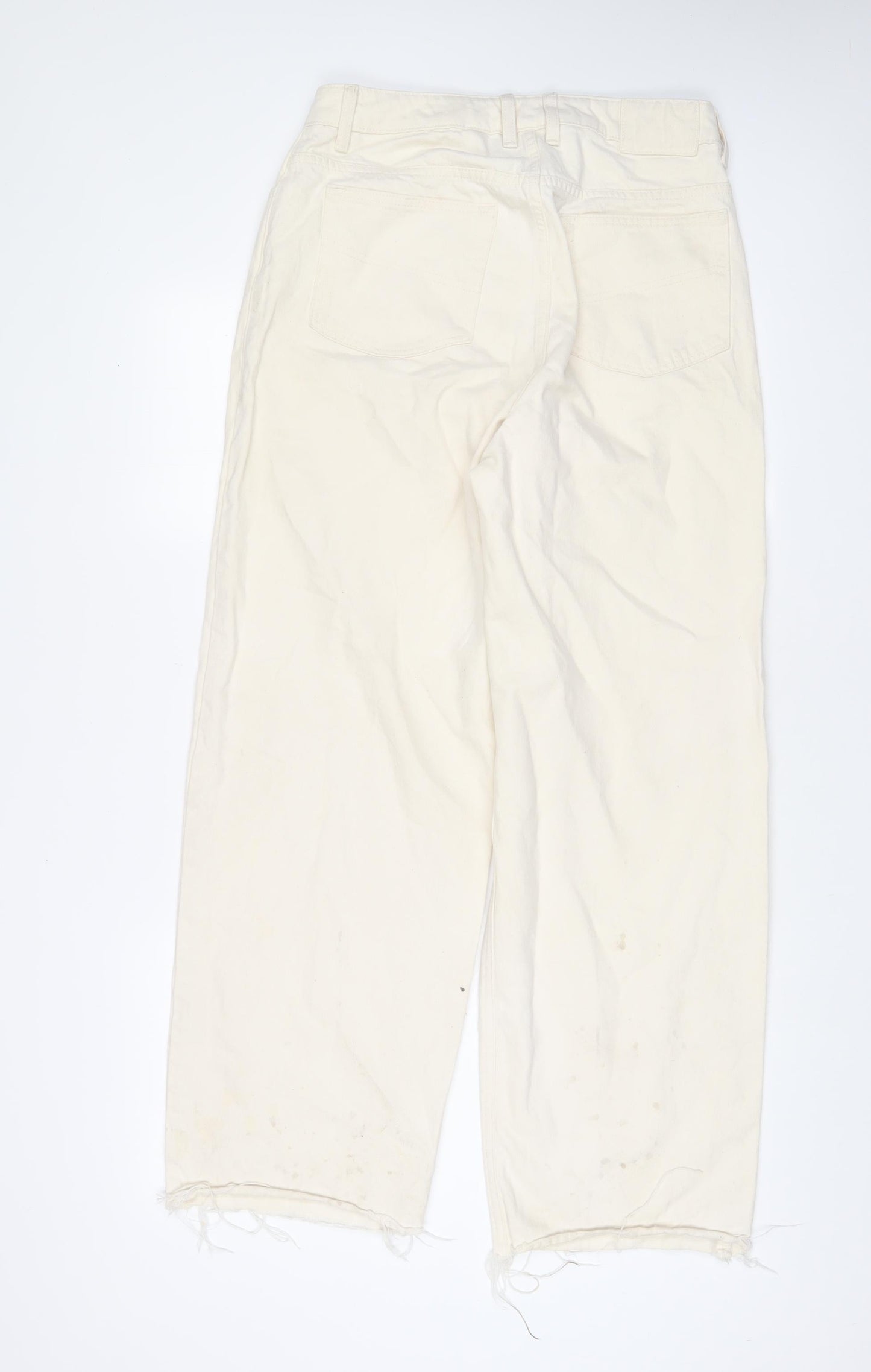 COLLUSION Womens Beige Cotton Wide-Leg Jeans Size 28 in L32 in Regular Zip