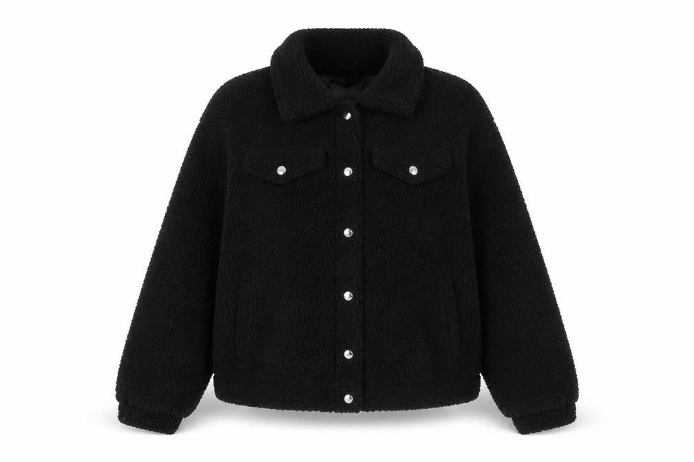Brave Soul Womens Black Jacket Size 10 Snap