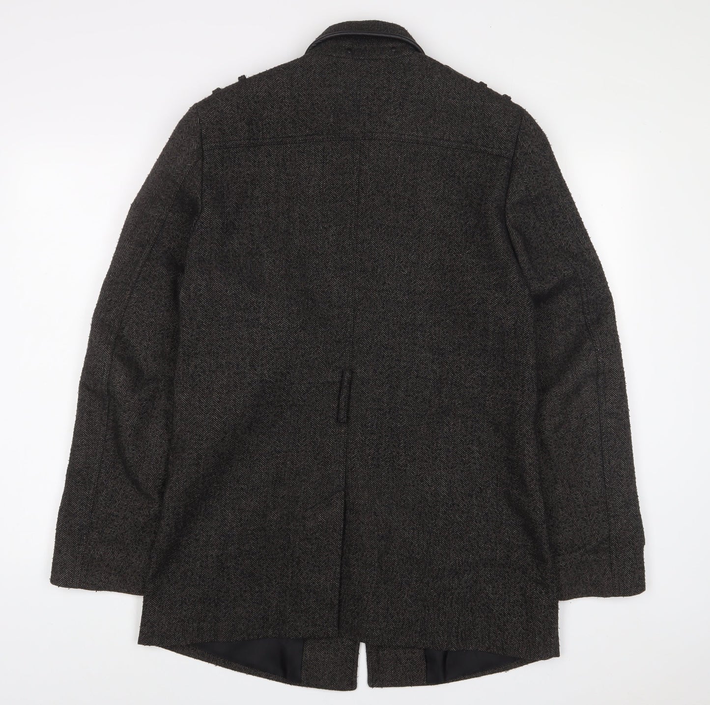 River Island Womens Grey Military Jacket Jacket Size M Button