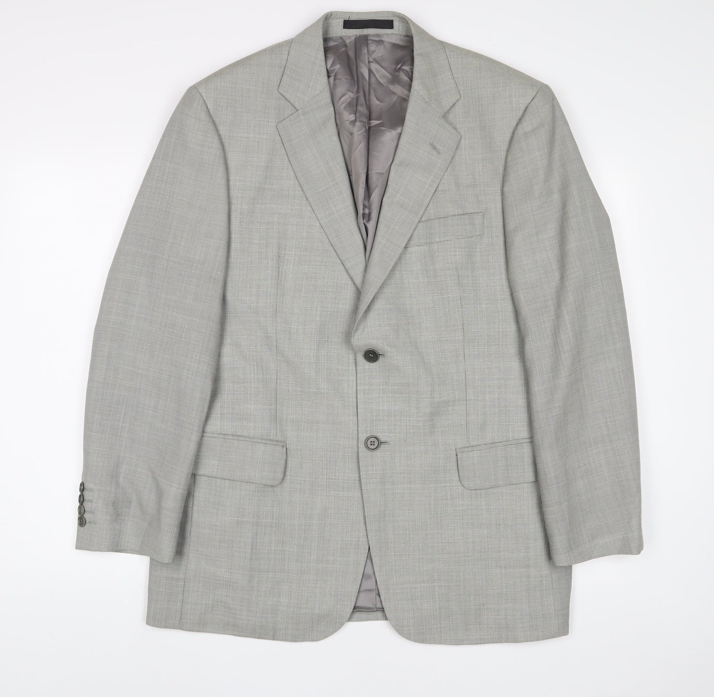 Marks and Spencer Mens Grey Wool Jacket Suit Jacket Size 40 Regular - Inside Pockets