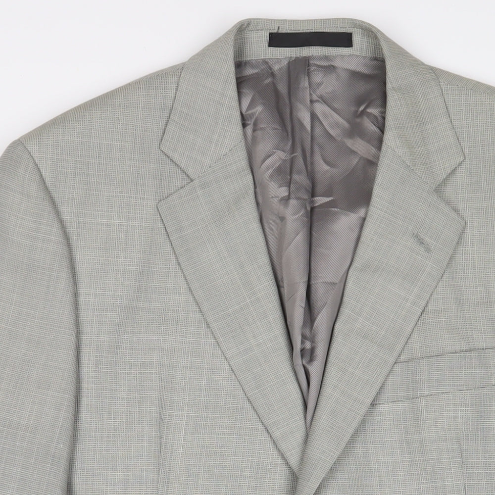 Marks and Spencer Mens Grey Wool Jacket Suit Jacket Size 40 Regular - Inside Pockets