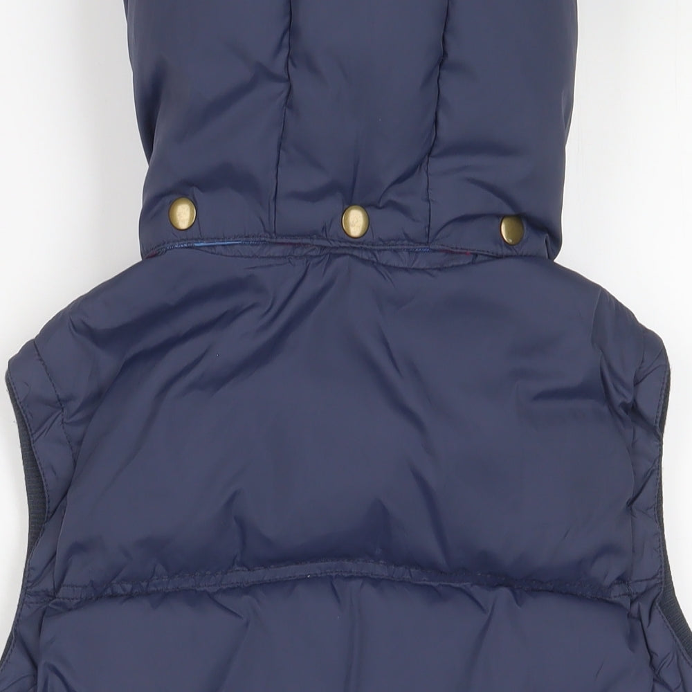 Jack Wills Womens Blue Gilet Jacket Size 10 Zip - Zip Pockets