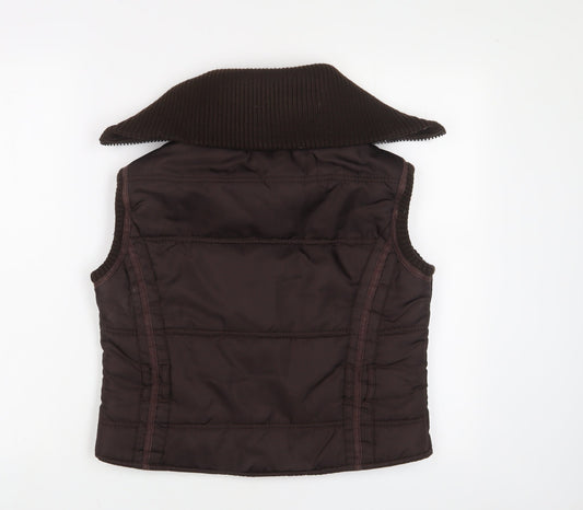 Moto Womens Brown Gilet Jacket Size 14 Zip