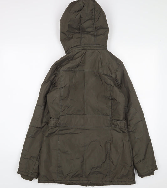 Brave Soul Womens Green Jacket Coat Size 10 Zip - Pockets
