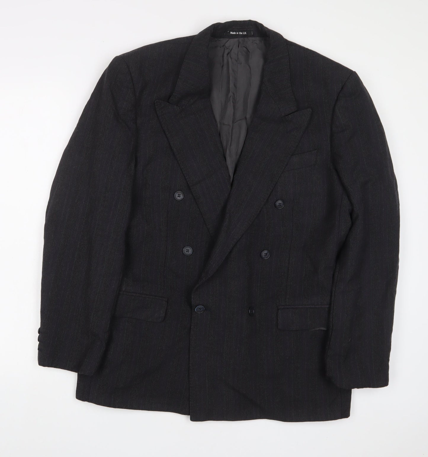 Marks and Spencer Mens Grey Wool Jacket Suit Jacket Size 40 Regular - Inside Pockets